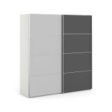 Guardaroba salvaspazio grigio e bianco 182x201h cm - Anela