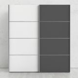 Guardaroba salvaspazio grigio e bianco 182x201h cm - Anela