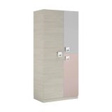 Guardaroba salvaspazio grigio e rosa 90x200h cm - Aronia