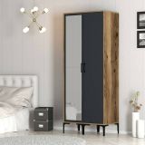 Guardaroba salvaspazio noce e antracite 80x200h cm - Anfo