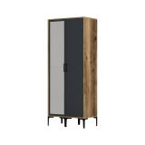 Guardaroba salvaspazio noce e antracite 80x200h cm - Anfo