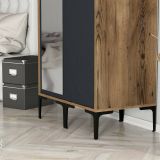 Guardaroba salvaspazio noce e antracite 80x200h cm - Anfo