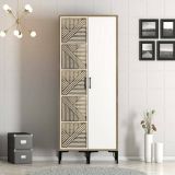 Guardaroba salvaspazio noce e bianco 80x200h cm - Weng