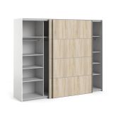 Guardaroba salvaspazio quercia e bianco 242x201h cm - Avelengo