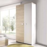Guardaroba salvaspazio rovere e bianco 90x205h cm - Arcibald