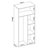 Guardaroba salvaspazio rovere e bianco 90x205h cm - Arcibald