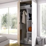 Guardaroba salvaspazio rovere e bianco 90x205h cm - Arcibald