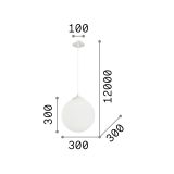 Ideal-Lux - Lampada a sospensione BOA SP1 NERO, 30 x 30 x h55 cm, Nero