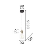 Ideal-Lux - Lampada a sospensione DOC SP1 RAME, 9 x 9 x h34 cm, Rame