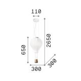 Ideal-Lux - Lampada a sospensione DREAM BIG SP1 D30, 30 x 30 x h90 cm, Bianco