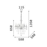 Ideal-Lux - Lampada a sospensione GIUDECCA SP6 ROSSO, 58 x 58 x h90 cm, Rosso