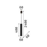 Ideal-Lux - Lampada a sospensione LOOK SP1 D06 BIANCO, 6 x 6 x h65 cm, Bianco