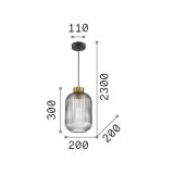 Ideal-Lux - Lampada a sospensione MINT-3 SP1 VERDE, 20 x 20 x h55 cm, Verde