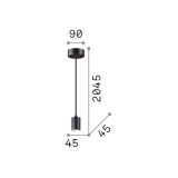 Ideal-Lux - Lampada a sospensione SET UP MSP1 NERO, 5 x 5 x h33 cm, Nero