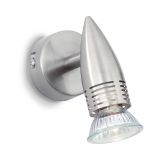 Ideal-Lux - Lampada da parete ALFA AP1 NICKEL, 6 x 11 x h11 cm, Argento