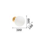 Ideal-Lux - Lampada da parete ECLISSI AP SMALL, 30 x 30 x h10 cm, Oro