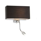 Ideal-Lux - Lampada da parete HOTEL AP2 NERO, 32 x 23 x h11 cm, Nero