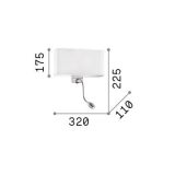 Ideal-Lux - Lampada da parete HOTEL AP2 NERO, 32 x 23 x h11 cm, Nero