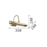 Ideal-Lux - Lampada da parete RETRO' AP2, 35 x 18 x h18 cm, Marrone