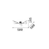 Ideal-Lux - Lampada da soffitto ATLAS PL3 NERO, 50 x 60 x h17 cm, Nero