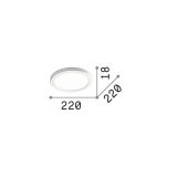 Ideal-Lux - Lampada da soffitto AURA PL ROUND 4000K BIANCO, 22 x 22 x h2 cm, Bianco