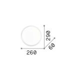 Ideal-Lux - Lampada da soffitto GEMMA PL D29 BIANCO, 29 x 29 x h6 cm, Bianco