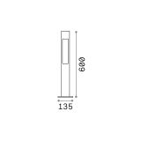 Ideal-Lux - Lampada outdoor ACQUA PT1 COFFEE, 14 x 14 x h60 cm, Marrone