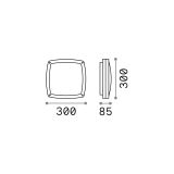 Ideal-Lux - Lampada outdoor COMETA AP3 NERO, 30 x 9 x h30 cm, Nero