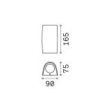Ideal-Lux - Lampada outdoor KEOPE AP2 NERO, Made in Italy, 9 x 17 x h8 cm, Nero