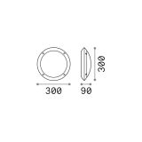 Ideal-Lux - Lampada outdoor POLAR-1 AP1 NERO, Made in Italy, 30 x 30 x h9 cm, Nero