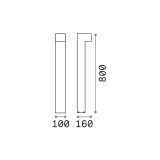 Ideal-Lux - Lampada outdoor SIRIO PT2 H80 ANTRACITE, 10 x 16 x h80 cm, Antracite