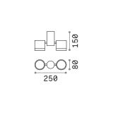 Ideal-Lux - Lampada outdoor SUNGLASSES PL BIANCO, 25 x 8 x h15 cm, Bianco