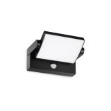 Ideal-Lux - Lampada outdoor SWIPE AP SENSOR NERO, 21 x 10 x h12 cm, Nero