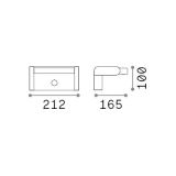 Ideal-Lux - Lampada outdoor SWIPE AP SENSOR NERO, 21 x 10 x h12 cm, Nero