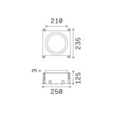 Ideal-Lux - Lampada outdoor TAURUS PT D21 WIDE ROUND, 24 x 25 x h13 cm, Grigio
