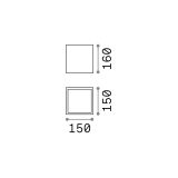 Ideal-Lux - Lampada outdoor TECHO PL1 BIG COFFEE, 15 x 15 x h16 cm, Marrone