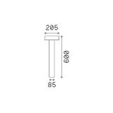 Ideal-Lux - Lampada outdoor TESLA PT4 H60 GRIGIO, 21 x 21 x h60 cm, Grigio