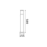 Ideal-Lux - Lampada outdoor TRONCO PT1 H80 COFFEE, 16 x 16 x h81 cm, Marrone