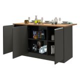 Isola centrale cucina design 155x90x90h cm antracite e rovere - Tartaro