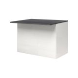 Isola cucina classica con piano snack 125x90x90h cm bianca lucida e ardesia - Analiza