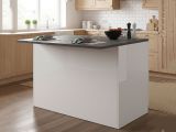 Isola cucina classica con piano snack 125x90x90h cm bianca lucida e ardesia - Analiza