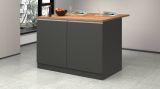 Isola cucina con ante e cassetti 125x90x90h cm antracite e rovere - Analiza