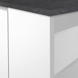 Isola cucina con piano lavoro ampio 160x90x90h cm bianca lucida e ardesia - Abern