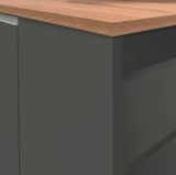 Isola cucina con vani contenitori 160x90x90h cm antracite e rovere - Abern