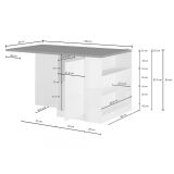 Isola cucina grande multifunzione 160x90x90h cm antracite e ardesia - Abern