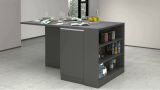 Isola cucina grande multifunzione 160x90x90h cm antracite e ardesia - Abern