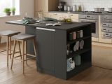 Isola cucina grande multifunzione 160x90x90h cm antracite e ardesia - Abern