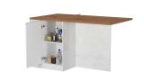 Isola cucina moderna per open space 160x90x90h cm bianca lucida e rovere - Abern