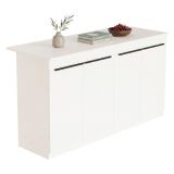 Isola da Cucina Bianco 2 Ripiani 4 Ante 160x60x90h cm, 4 Vani - Oviglio