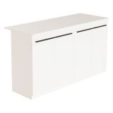 Isola da Cucina Bianco 2 Ripiani 4 Ante 160x60x90h cm, 4 Vani - Oviglio